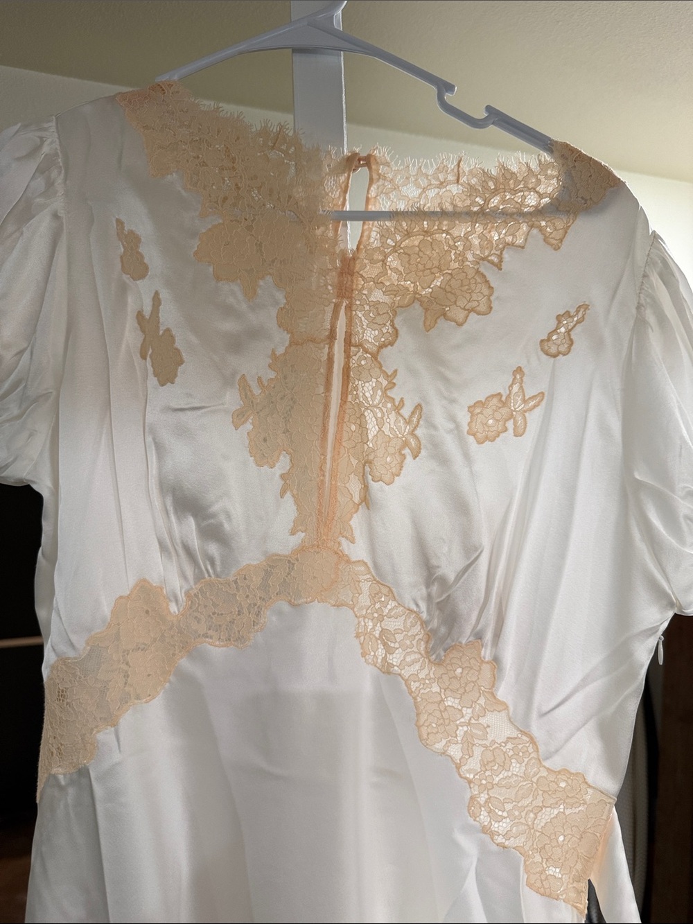 Women's Silk Lace Doen Junia dress nwt - Salt with Peach Lace
